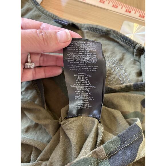 Y2K GUESS Women's Angel Wings VTG Sequins T Tee Shirt Camouflage Grunge Fairy S - Picture 11 of 11